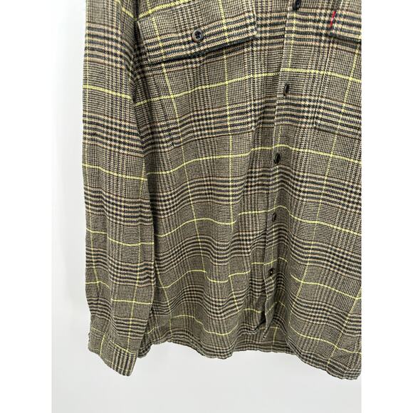 Levi's Brown Black Yellow Plaid Long Sleeve Button Down Shirt Men's Size Large L - Picture 3 of 11
